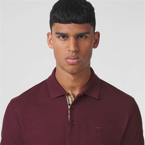 burberry polo short sleeved maroon|vintage Burberry long sleeve polo.